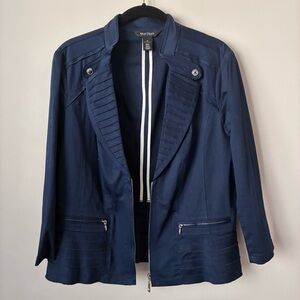 NWOT White House Black Market Navy Zip Up Blazer